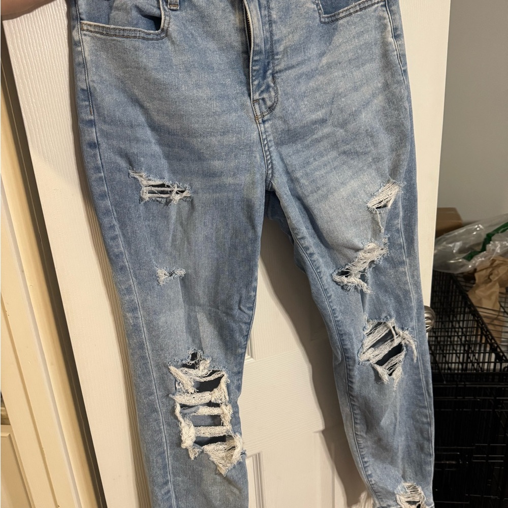 American Eagle Outfitters Light Blue Distressed Boyfriend Jeans